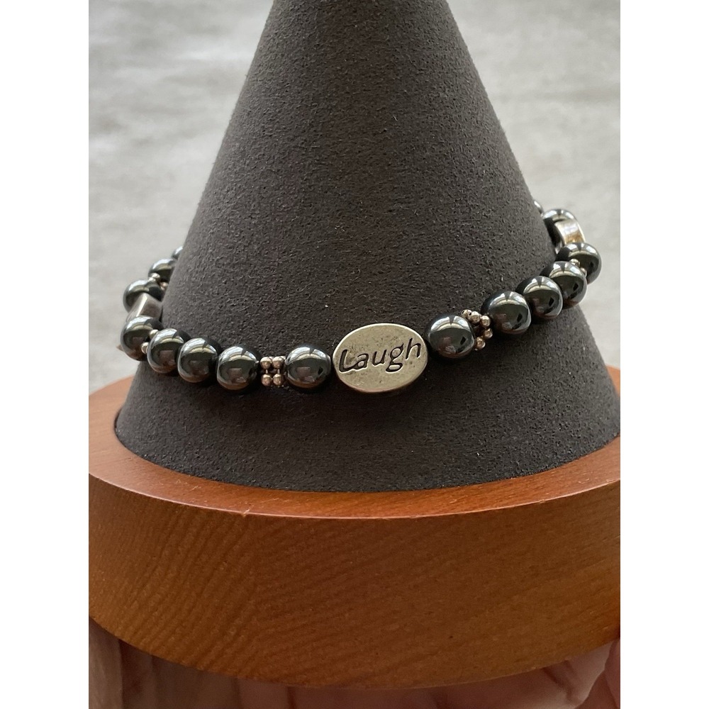 Live Laugh Love" inspirational Beaded bracelet 925 Sterling Silver Charms